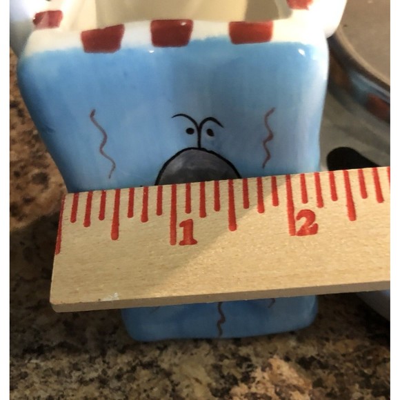 Milson & Louis Hand Painted Lady Bug Ceramic Bag Vase Planter Vintage Signed - Picture 10 of 10